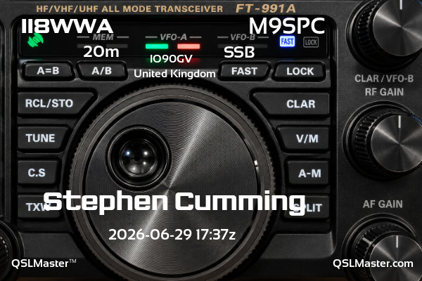 QSL Master Card for M9SPC QSO with II8WWA