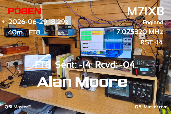 QSL Master Card for M7IXB QSO with PD2EN