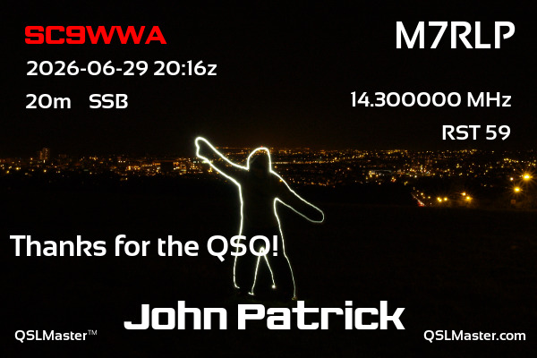 QSL Master Card for M7RLP QSO with SC9WWA