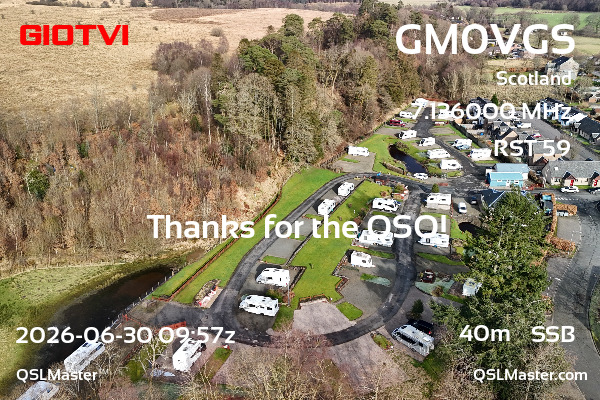 QSL Master Card for GM0VGS QSO with GI0TVI