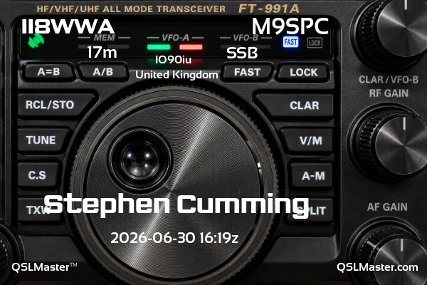QSL Master Card for M9SPC QSO with II8WWA