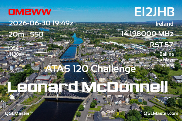 QSL Master Card for EI2JHB QSO with OM2WW