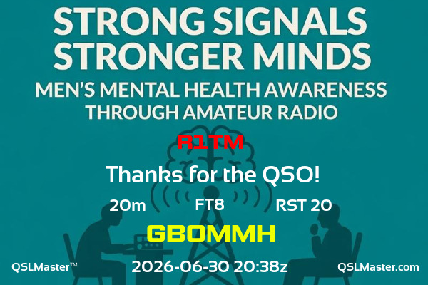 QSL Master Card for GB0MMH QSO with R1TM