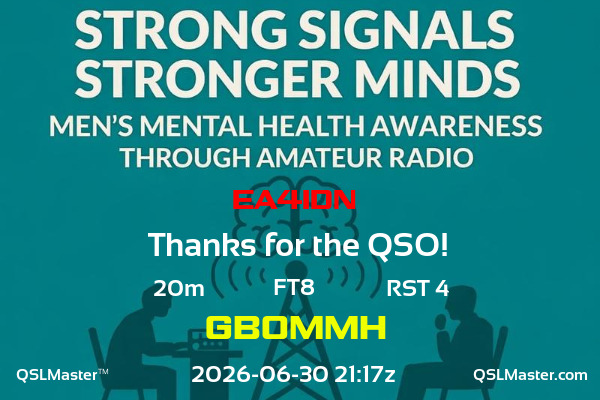 QSL Master Card for GB0MMH QSO with EA4IDN