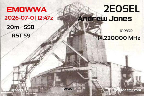 QSL Master Card for 2E0SEL QSO with EM0WWA