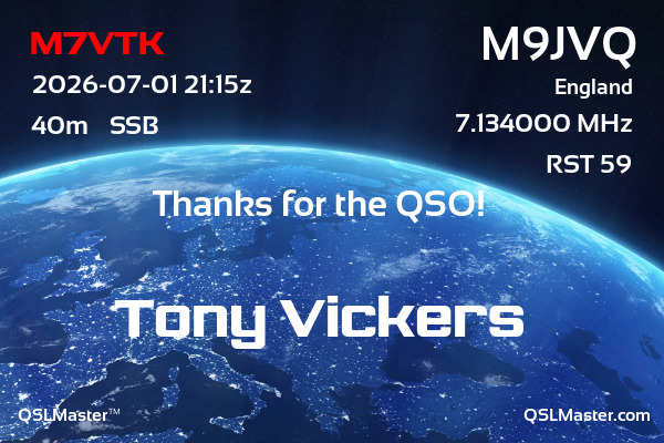 QSL Master Card for M9JVQ QSO with M7VTK