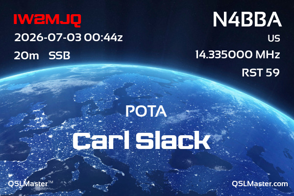 QSL Master Card for N4BBA QSO with IW2MJQ