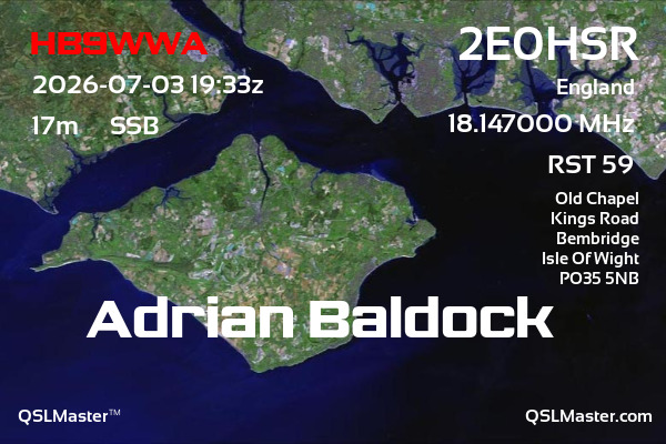 QSL Master Card for 2E0HSR QSO with HB9WWA