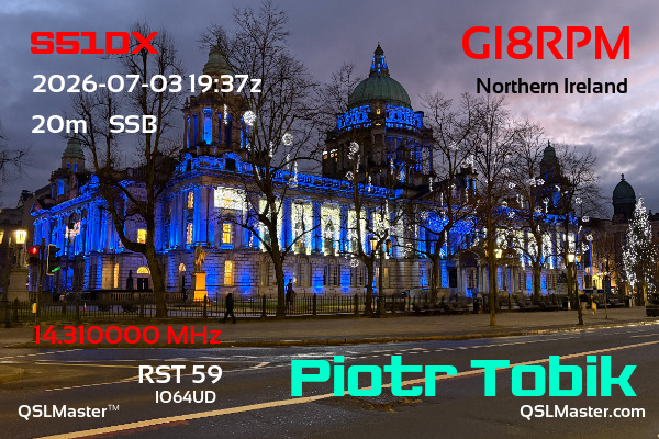 QSL Master Card for GI8RPM QSO with S51DX