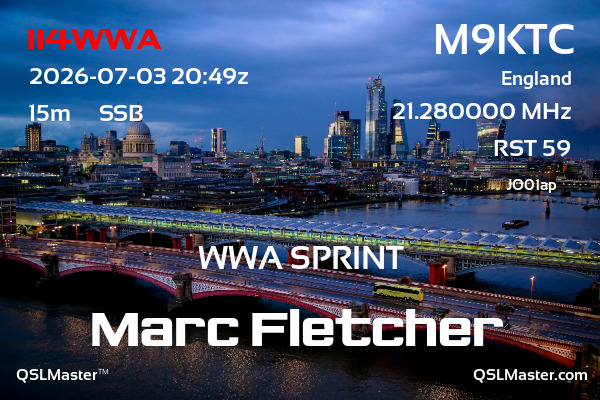 QSL Master Card for M9KTC QSO with II4WWA