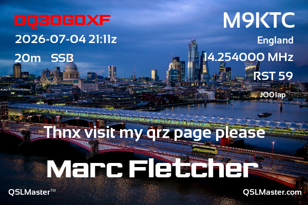 QSL Master Card for M9KTC QSO with DQ30GDXF