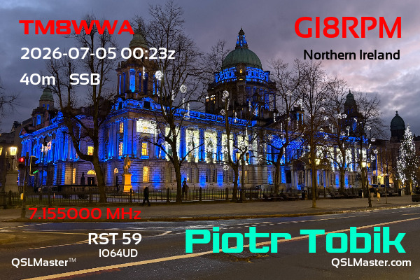 QSL Master Card for GI8RPM QSO with TM8WWA