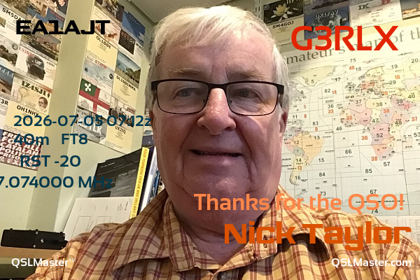 QSL Master Card for G3RLX QSO with EA1AJT