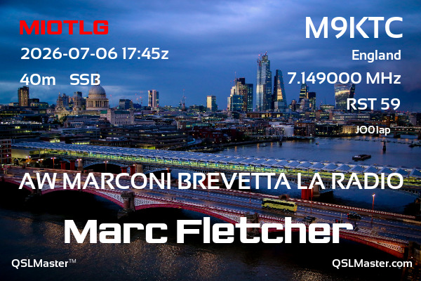 QSL Master Card for M9KTC QSO with MI0TLG