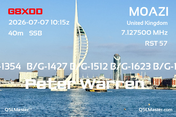 QSL Master Card for M0AZI QSO with G8XDD