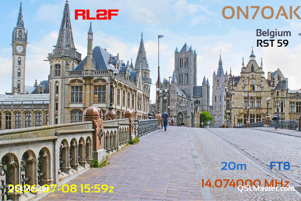 QSL Master Card for ON7OAK QSO with RL2F