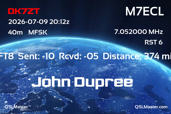 QSL Master Card for M7ECL QSO with DK7ZT