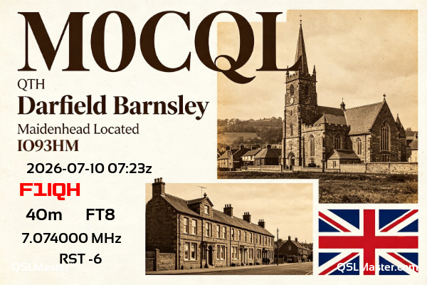 QSL Master Card for M0CQL QSO with F1IQH