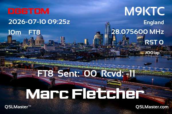 QSL Master Card for M9KTC QSO with DG6TOM