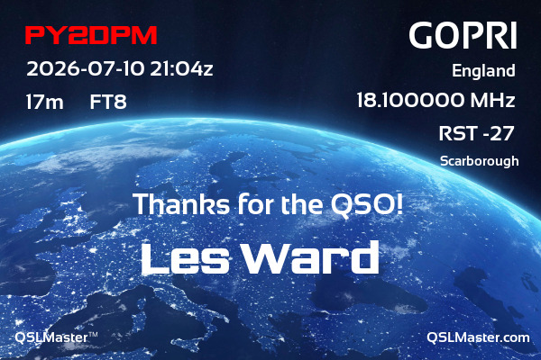 QSL Master Card for G0PRI QSO with PY2DPM