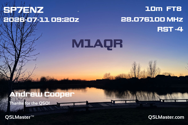 QSL Master Card for M1AQR QSO with SP7ENZ