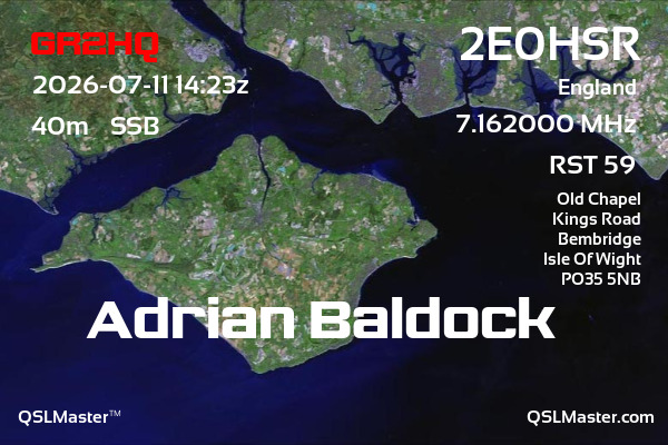 QSL Master Card for 2E0HSR QSO with GR2HQ