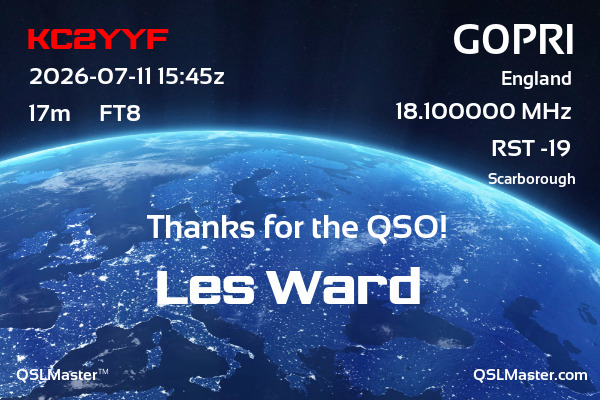 QSL Master Card for G0PRI QSO with KC2YYF