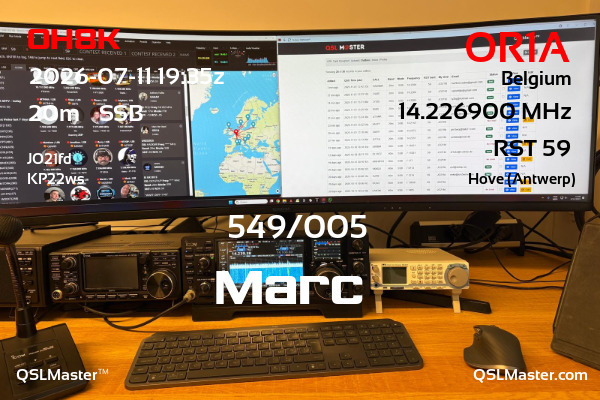 QSL Master Card for OR1A QSO with OH8K
