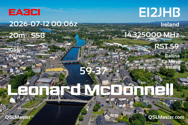 QSL Master Card for EI2JHB QSO with EA3CI