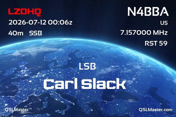 QSL Master Card for N4BBA QSO with LZ0HQ