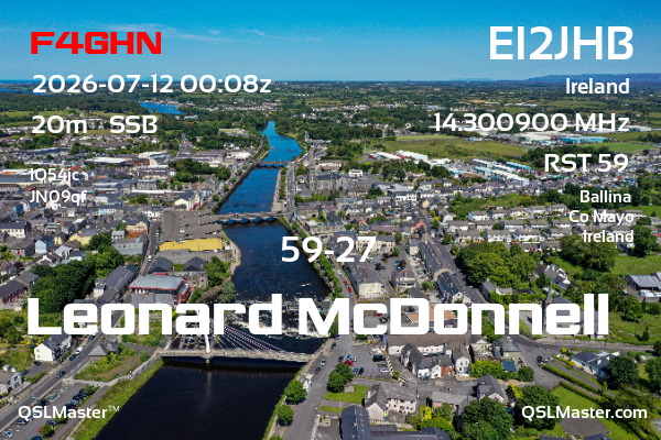 QSL Master Card for EI2JHB QSO with F4GHN