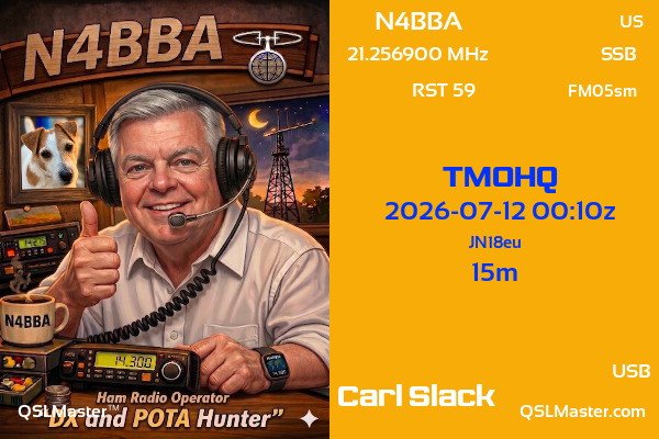 QSL Master Card for N4BBA QSO with TM0HQ
