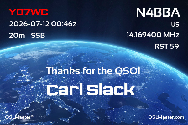 QSL Master Card for N4BBA QSO with YO7WC