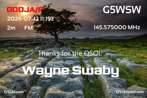 QSL Master Card for G5WSW QSO with G0DJA/P