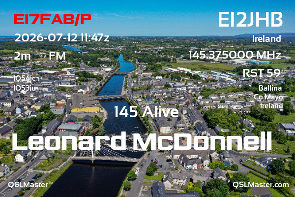 QSL Master Card for EI2JHB QSO with EI7FAB/P