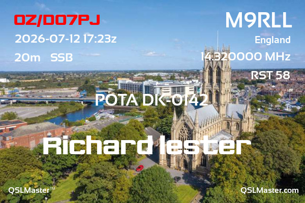 QSL Master Card for M9RLL QSO with OZ/DO7PJ