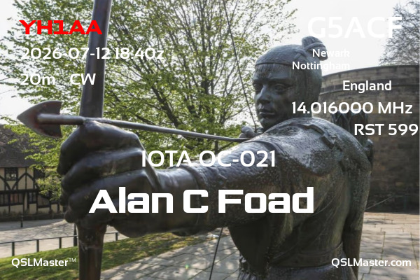 QSL Master Card for G5ACF QSO with YH1AA