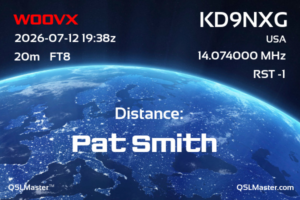 QSL Master Card for KD9NXG QSO with W0OVX