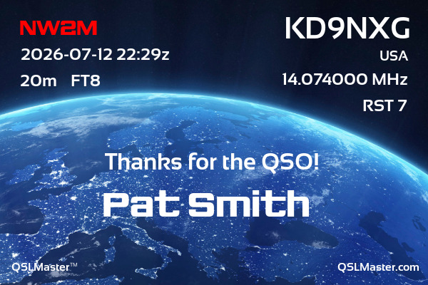 QSL Master Card for KD9NXG QSO with NW2M