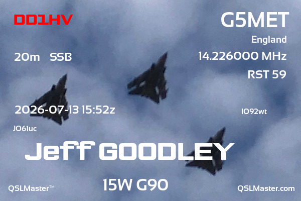 QSL Master Card for G5MET QSO with DD1HV