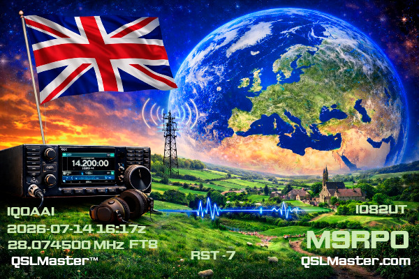 QSL Master Card for M9RPO QSO with IQ0AAI