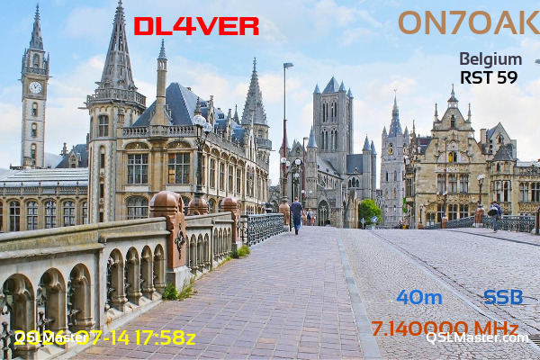 QSL Master Card for ON7OAK QSO with DL4VER
