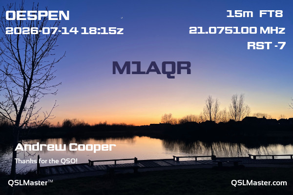 QSL Master Card for M1AQR QSO with OE5PEN