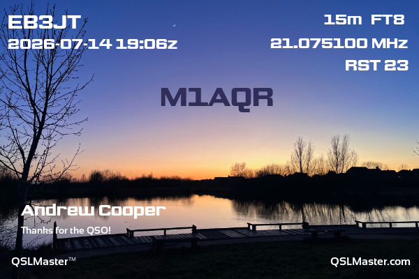 QSL Master Card for M1AQR QSO with EB3JT