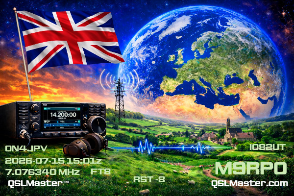 QSL Master Card for M9RPO QSO with ON4JPV