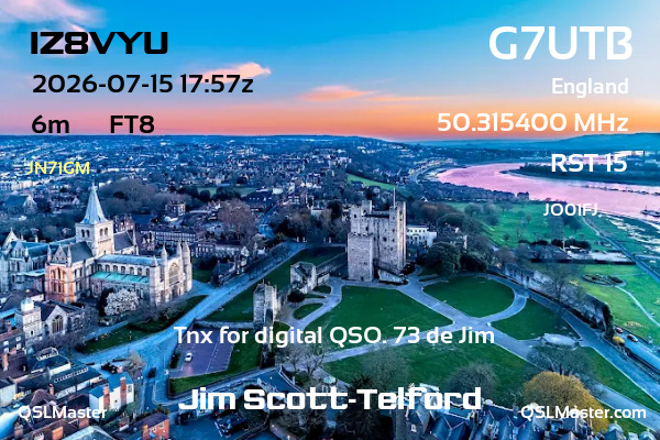 QSL Master Card for G7UTB QSO with IZ8VYU