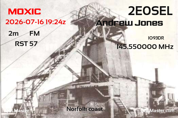 QSL Master Card for 2E0SEL QSO with M0XIC