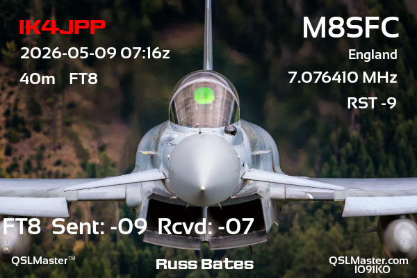 QSL Master Card for M8SFC QSO with IK4JPP