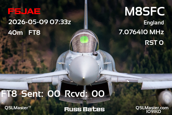 QSL Master Card for M8SFC QSO with F5JAE