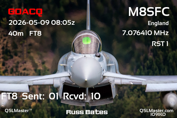 QSL Master Card for M8SFC QSO with G0ACQ